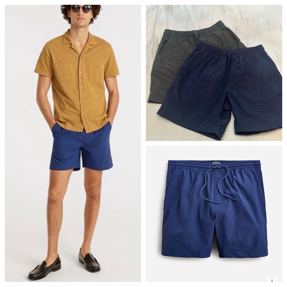 J. Crew Men's tech dock Athletic Shorts bundke Navy and gray 51271